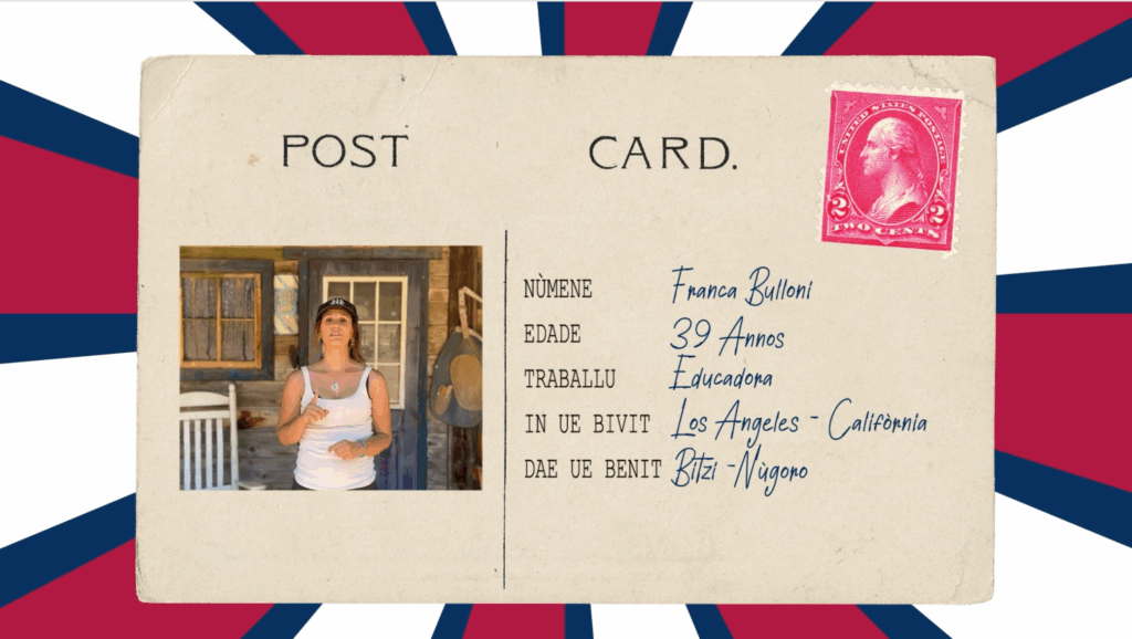 Postal de presentació de Franca Bulloni.